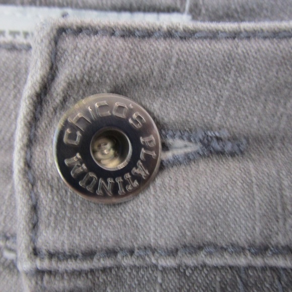 Chico's Platinum straight leg jeans chico sz 2 sht - Picture 7 of 8